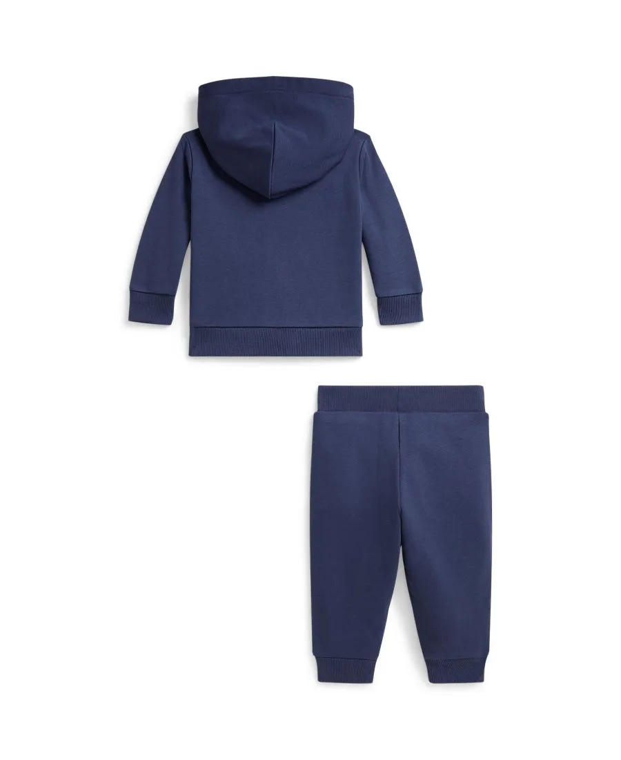 Детский комплект для мальчика: толстовка на молнии и брюки, 2 предмета Polo Ralph Lauren, темно-синий — фото 2