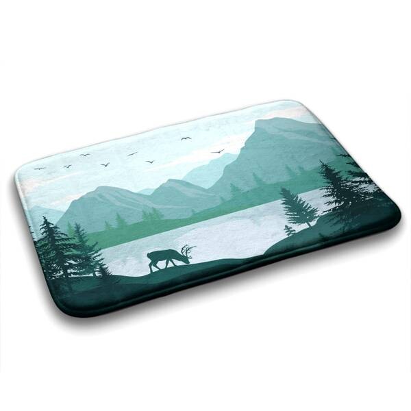 

Коврик для ванной Tulup Hirsche Berg, 90x1x90 см, зеленый