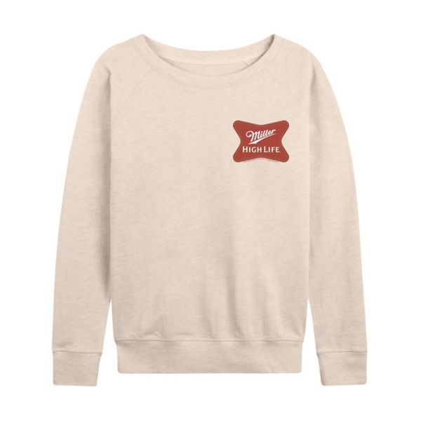 

Женская футболка Miller High Life Softcross с длинным рукавом из французского трикотажа с логотипом Licensed Character, бежевый