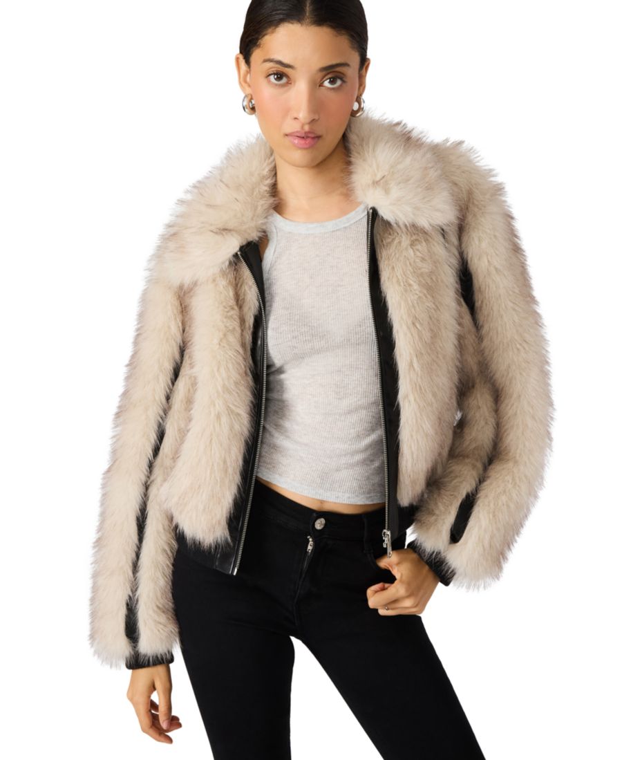 

Женская куртка Charmaine с панелями из искусственного меха Steve Madden, Natural