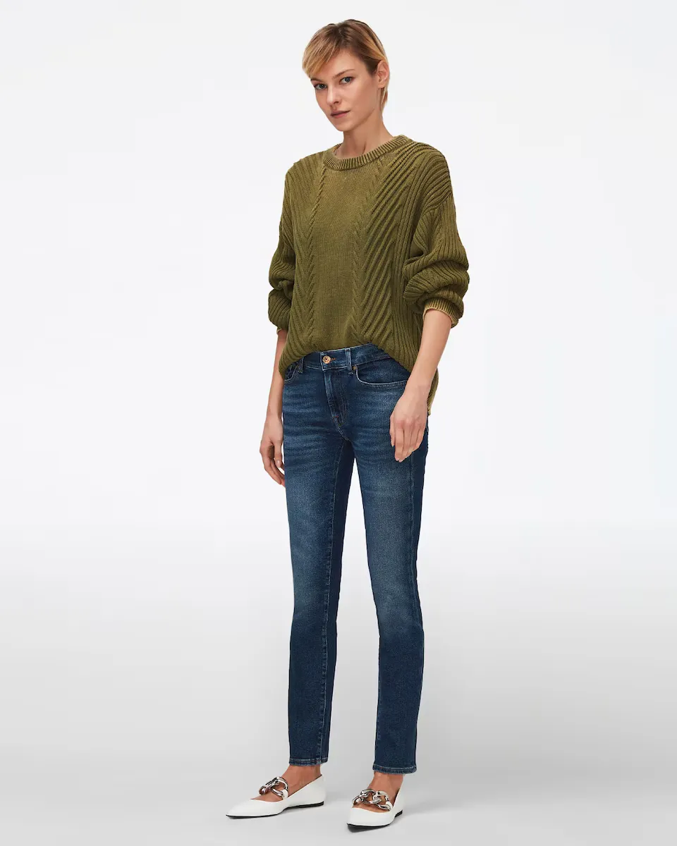 

Женские прямые джинсы средней посадки Roxanne 7 For all mankind, синий