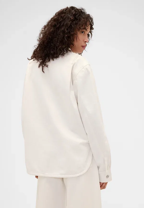 Рубашка Victoria Beckham Denim Zip Shirt Button Down Blouse Gap, свежий белый — фото 3