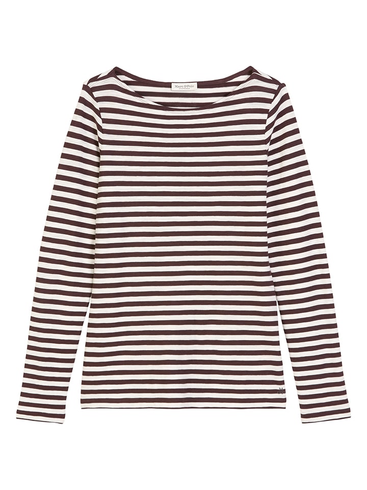 

Marc O'Polo Футболка с длинными рукавами коричнево-белого цвета