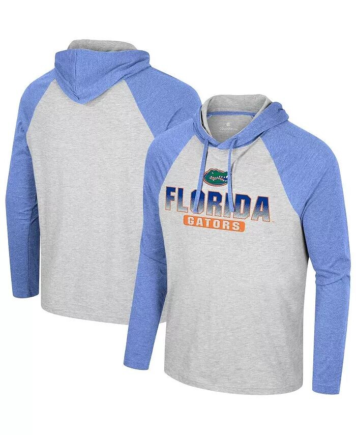 

Мужская футболка с капюшоном и длинным рукавом Florida Gators Hasta La Vista Raglan, серая, цвета меланжа Colosseum