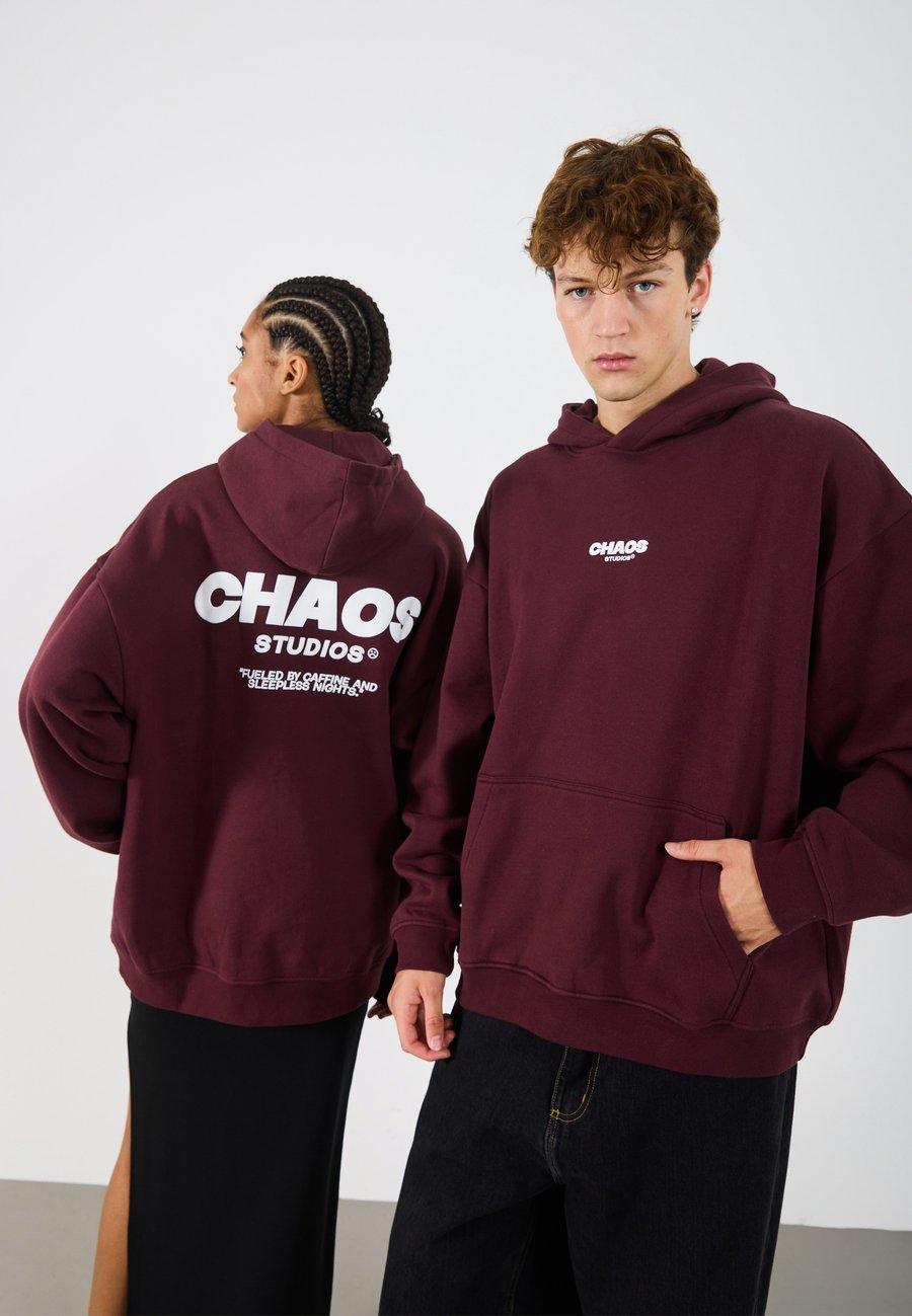 

Толстовка YOURTURN CHAOS OVERSIZE HEAVY HOODIE UNISEX, Bordeaux/Dark Red