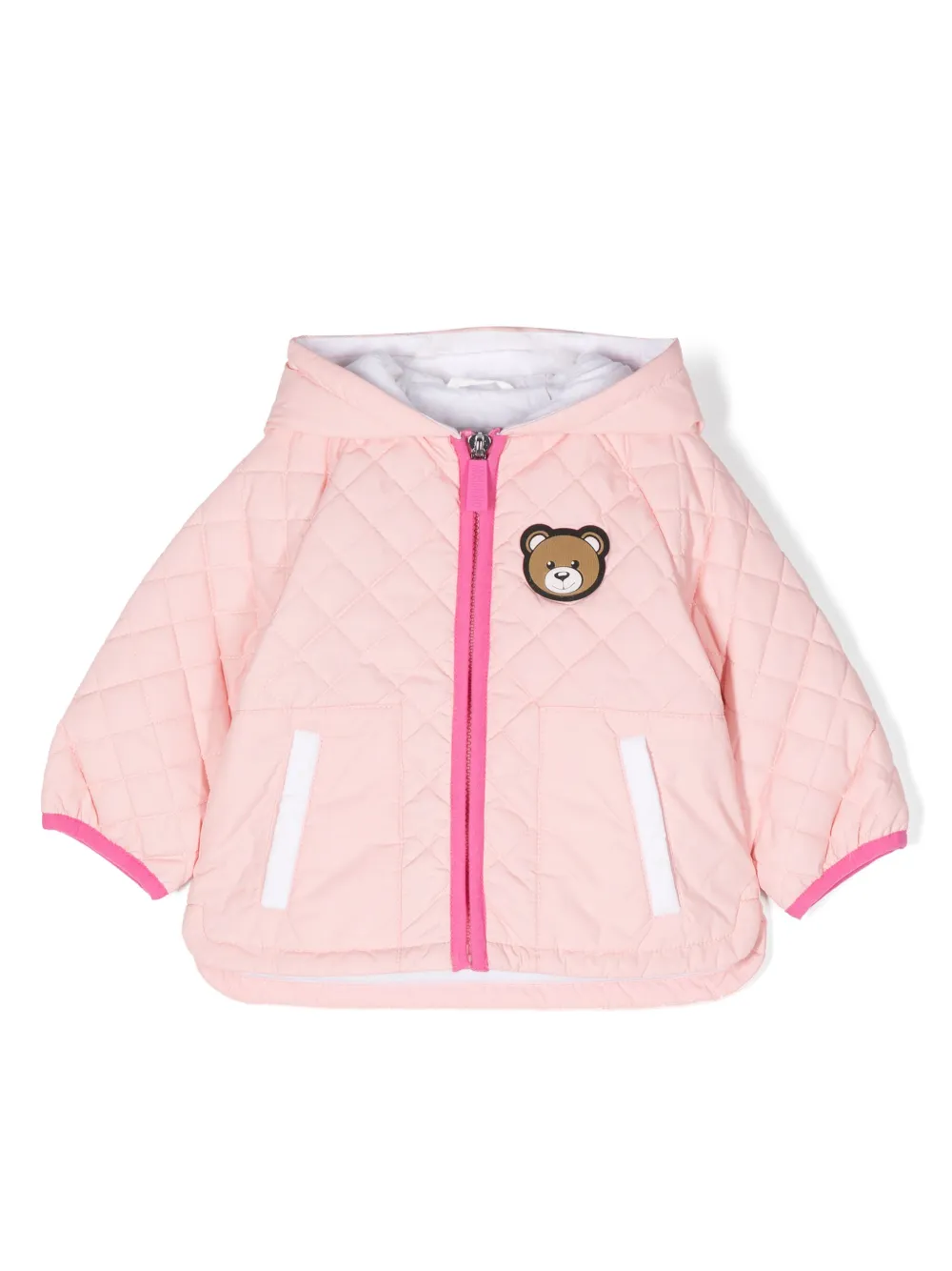 

Пуховик с логотипом Moschino Kids, розовый