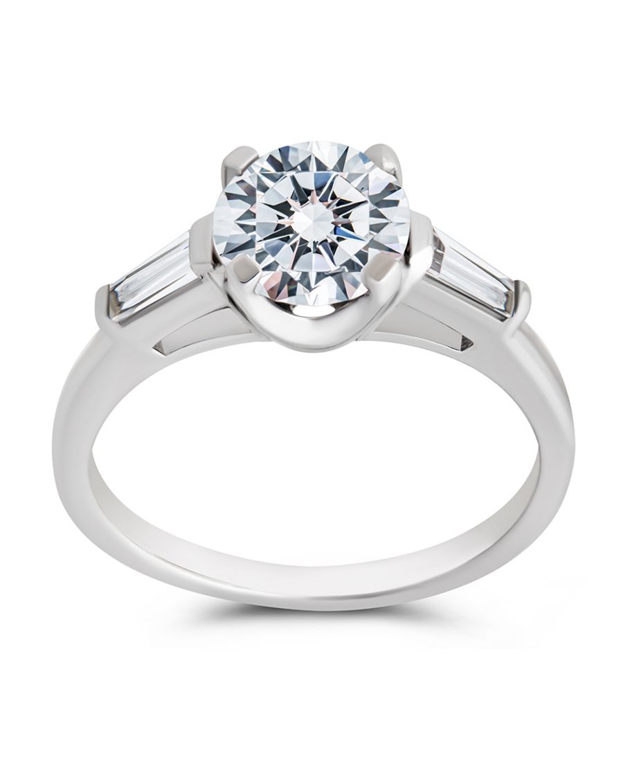 

Колье с четырьмя зубцами и бриллиантами багетной огранки Sterling Forever, Silver