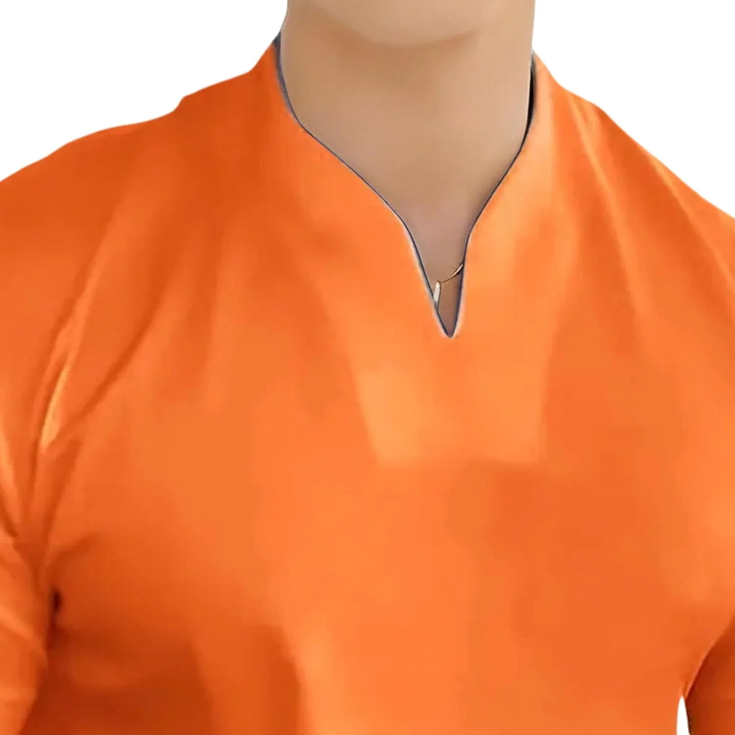 Футболка мужская спортивная с V-образным вырезом, Generic, цвет Tangerine Orange — фото 4