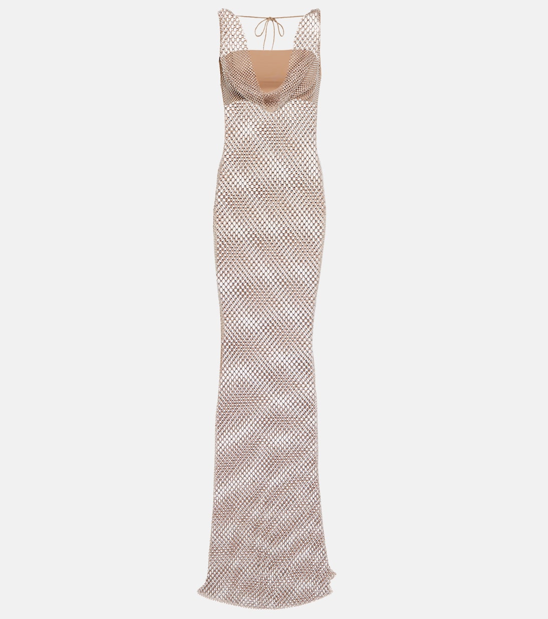 

Платье из сетки с декором Giuseppe di Morabito, Light Brown