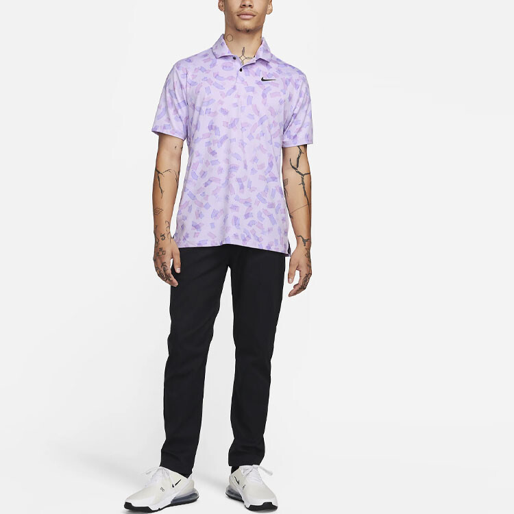 Рубашка поло мужская сиреневые цветы Nike, цвет Lilac flowers — фото 3