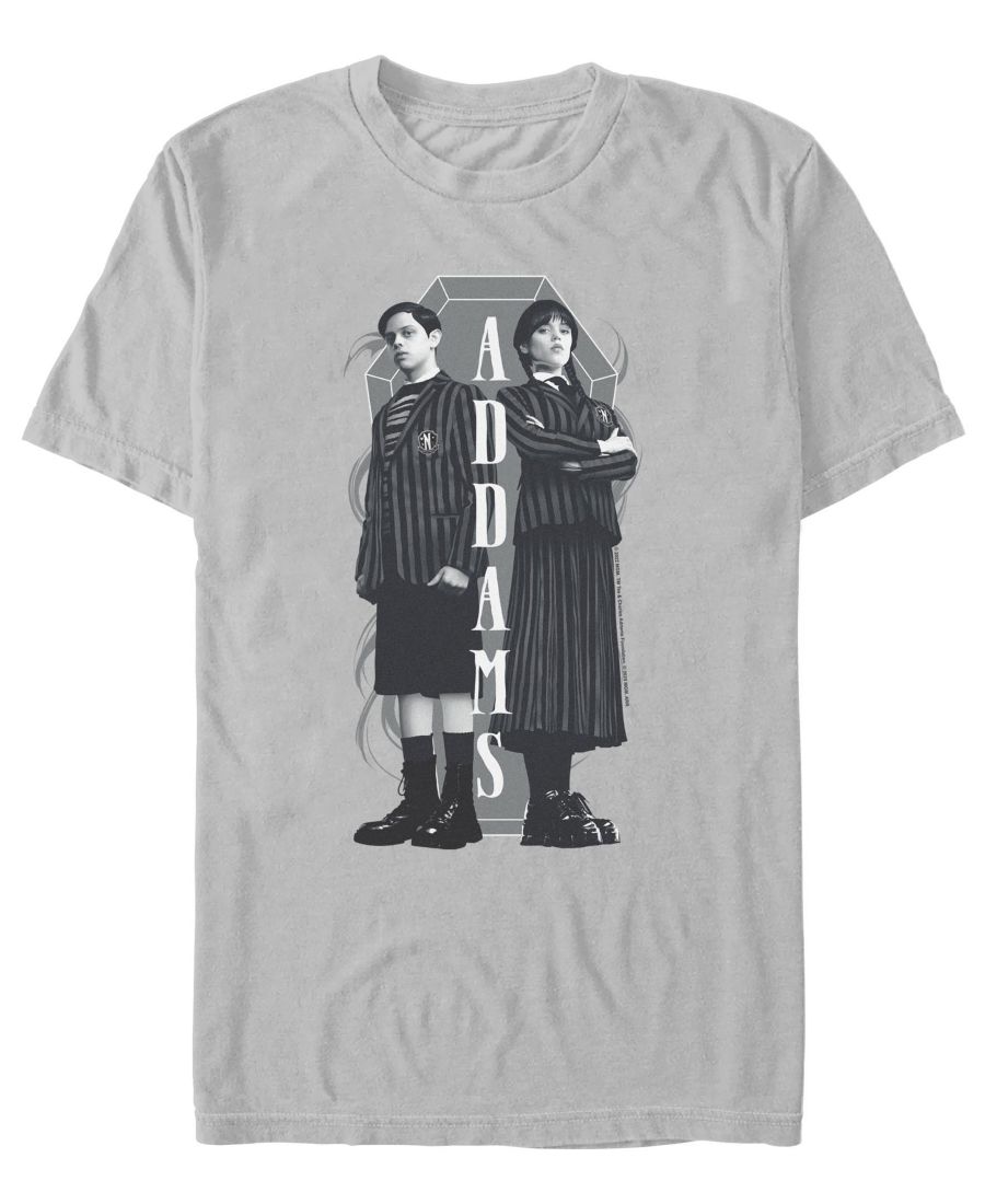 

Мужская футболка с изображением братьев и сестер Уэнсдей Аддамс Fifth Sun, Ice Gray