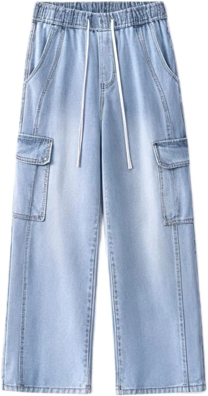 Джинсы свободные Y2K, A15 Light Blue — фото 4