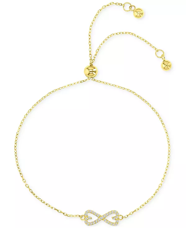 

Регулируемый браслет-цепочка «боло» с кубическим цирконием и галстуком-бабочкой Macy'S, gold