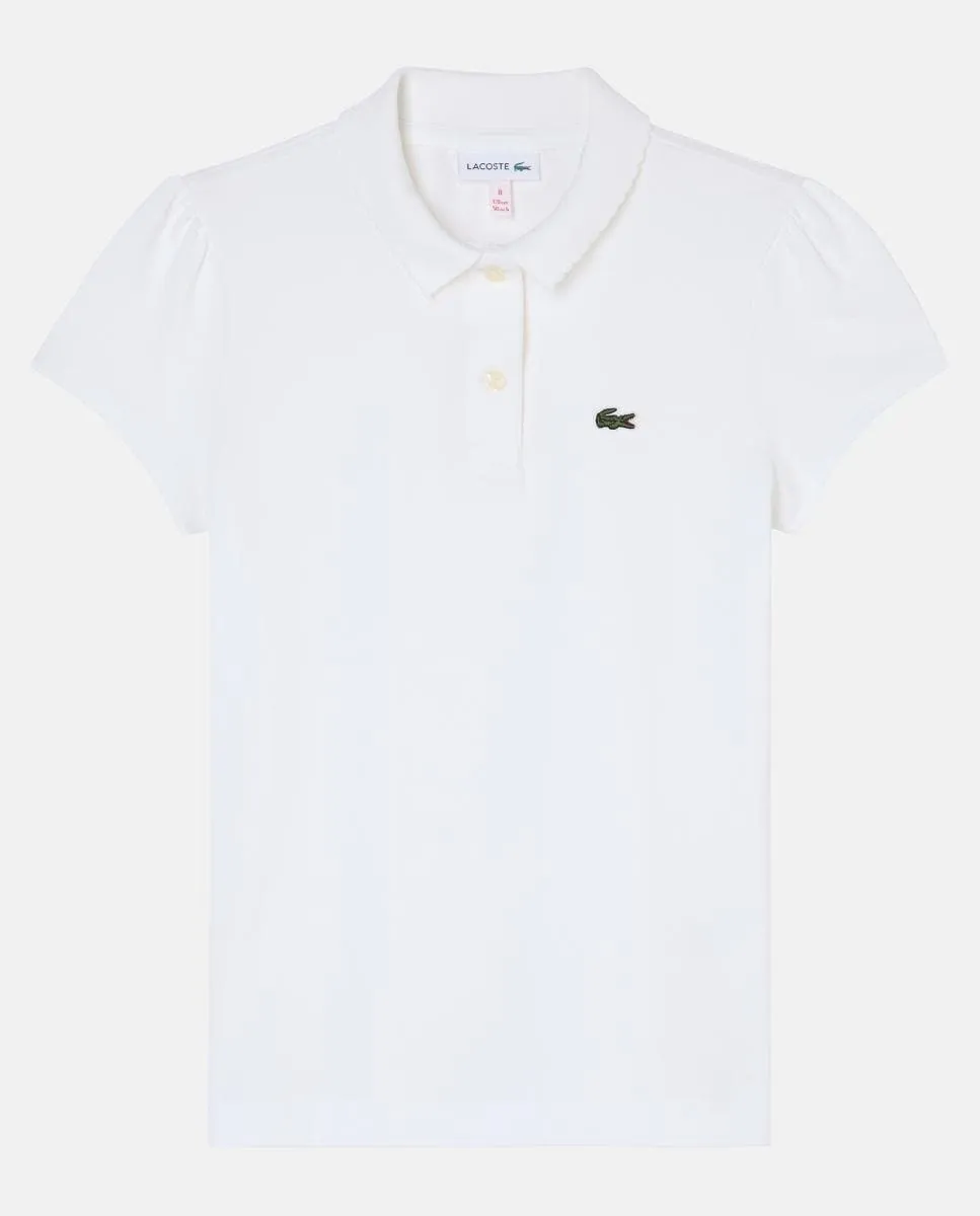 

Маленькая футболка-поло для девочки Lacoste, белый