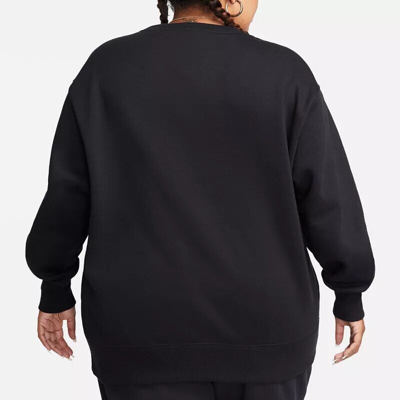 Женский свободный свитшот с круглым вырезом из флиса Nike Sportswear Phoenix (большие размеры), черный — фото 3