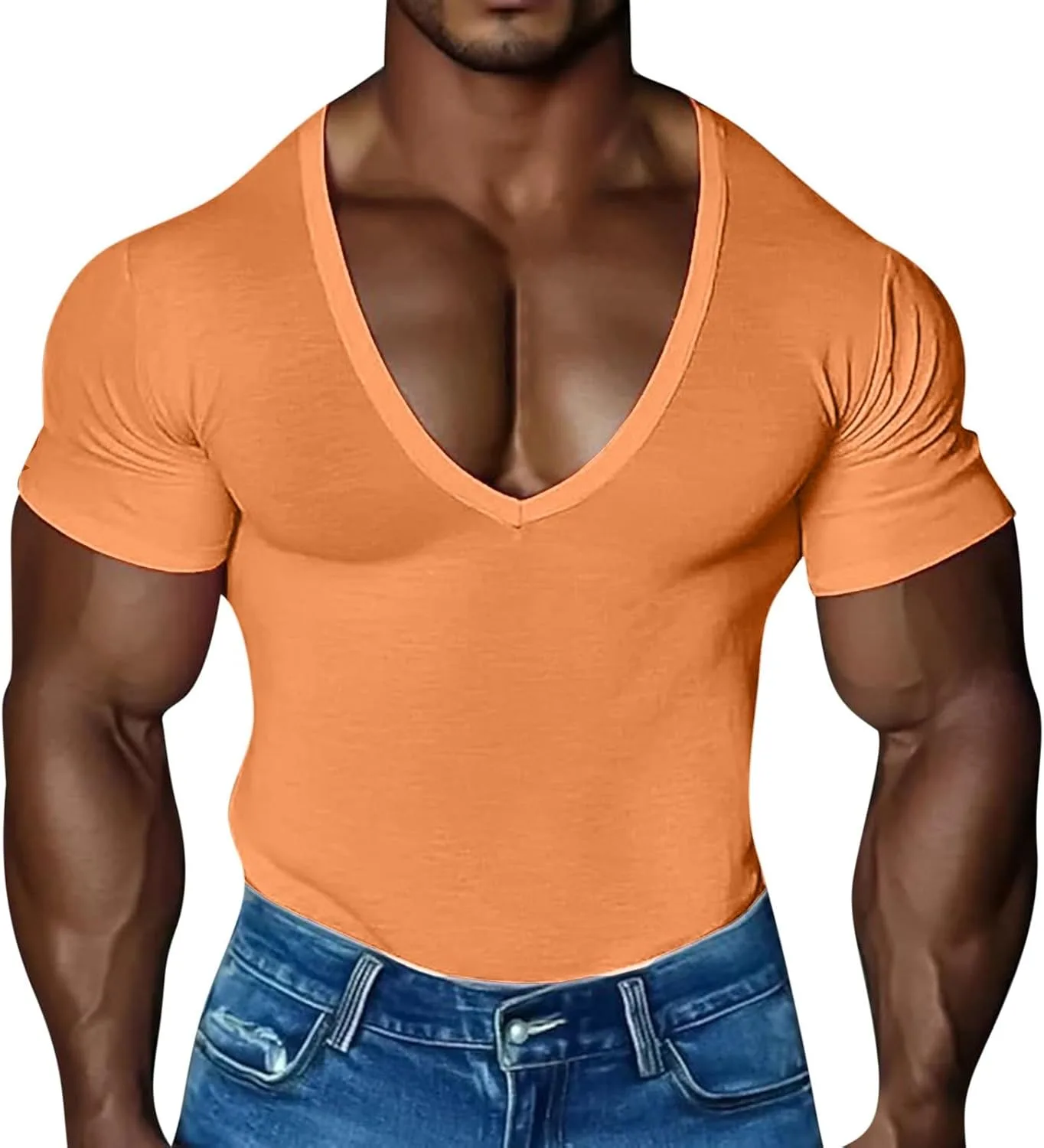 

Мужская футболка Deep V Neck Stretch Muscle для тренировок Cambkatl