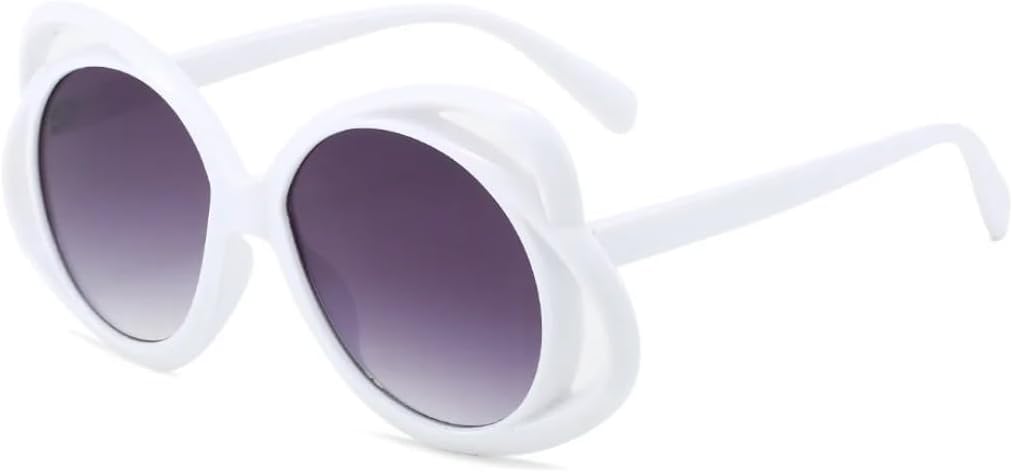 

Модные солнцезащитные очки с цветочным принтом для женщин и девушек, стильные цветочные очки для рейв-вечеринок, роскошные солнцезащитные очки для вечеринок с защитой от УФ-излучения UV400 UATXTAU, White