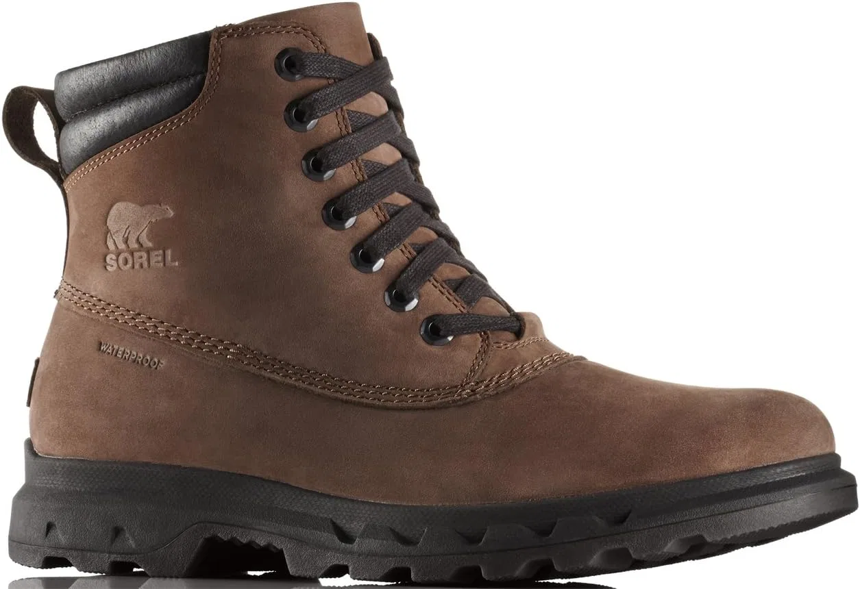 Мужские зимние ботинки Sorel Portzman на шнуровке, Brown Tobacco Black