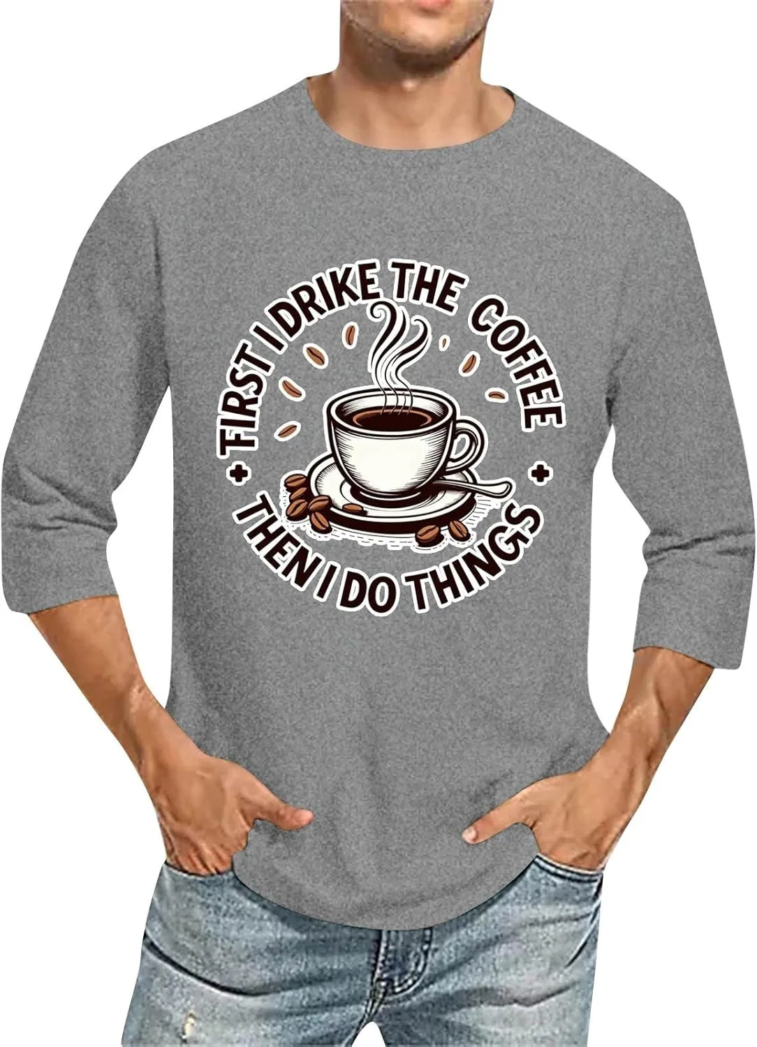 

Футболка для мужчин с 2D принтом, свободный крой FQZWONG