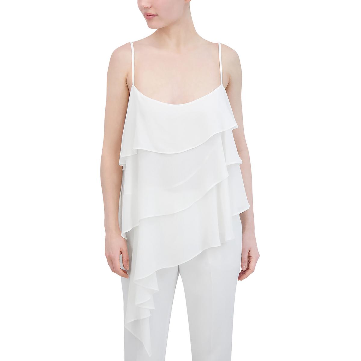 

Женская асимметричная многослойная блузка BCBGMAXAZRIA, цвет gardenia