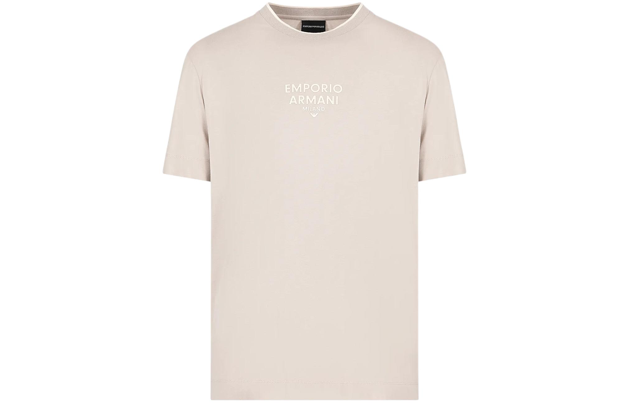 EMPORIO ARMANI Футболка мужская бежевая — фото 3