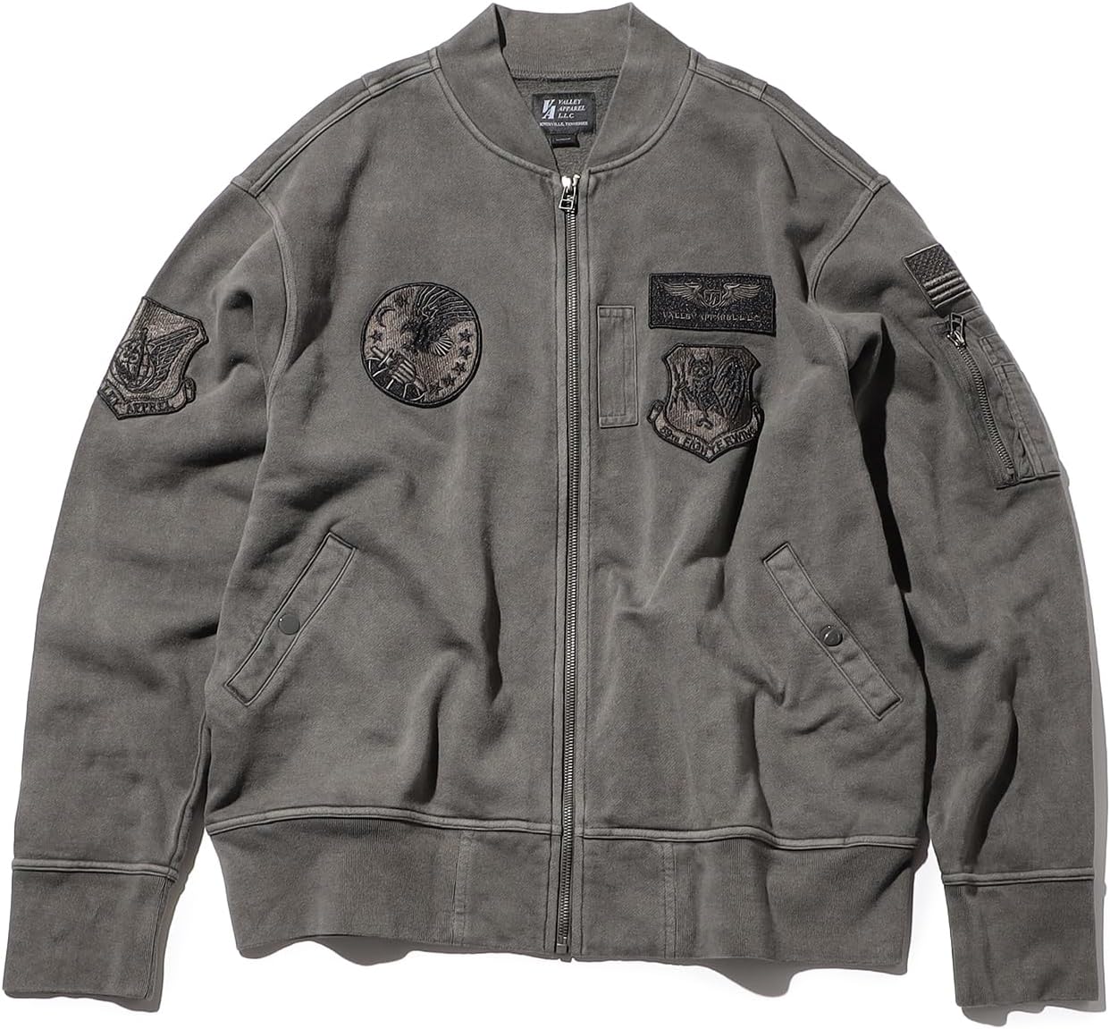 

Мужская толстовка Valley Apparel MA-1 с нашивками из джерси, черный