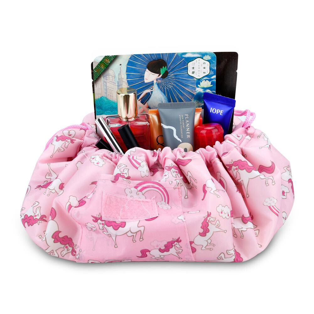 Круглая косметичка One Step на шнурке, Rose White Horses Intirilife, цвет розовый — фото 4