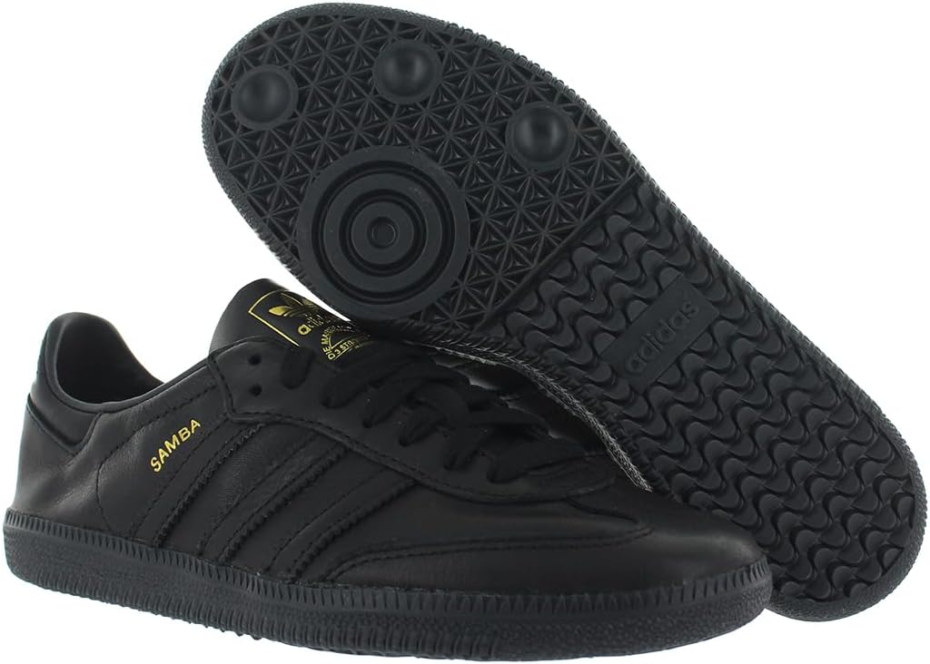 Мужские кроссовки Adidas Originals Samba Decon из кожи, черный/золотой — фото 4