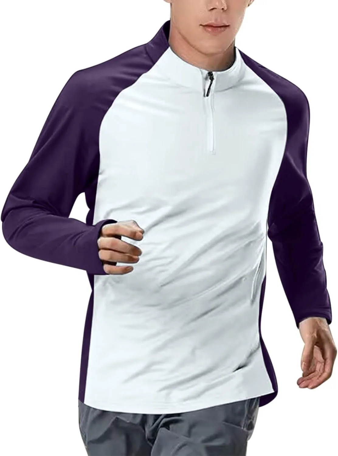 

Футболка с длинным рукавом Color Block для мужчин Quarter Zip Pullover