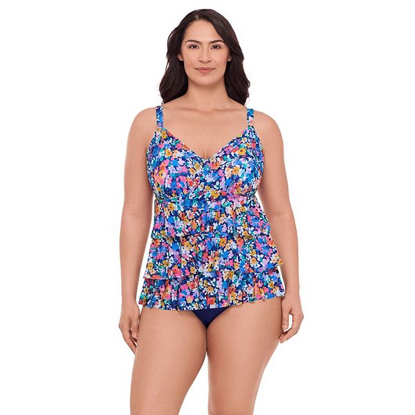 

Купальник Plus size трехслойный fauxkini Bal Harbour, Blue, Синий, Купальник Plus size трехслойный fauxkini Bal Harbour, Blue