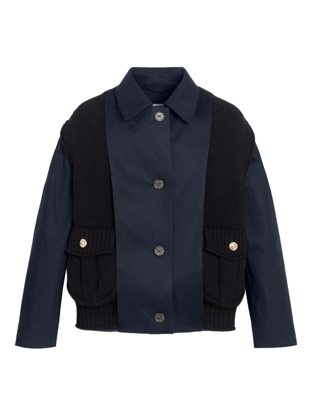 

Плащ с кашемировыми вставками Barrie, синий