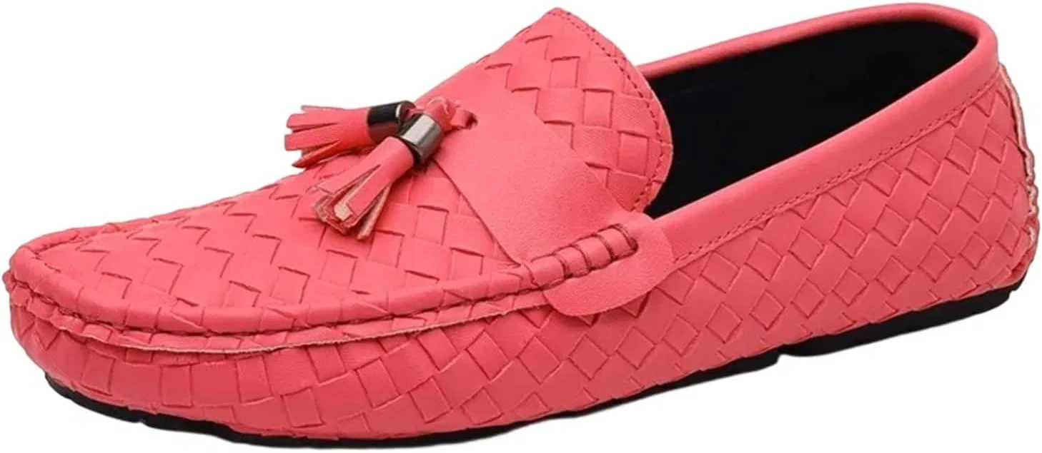 Мужские лоферы, повседневные туфли, Moccasins, Rose Red