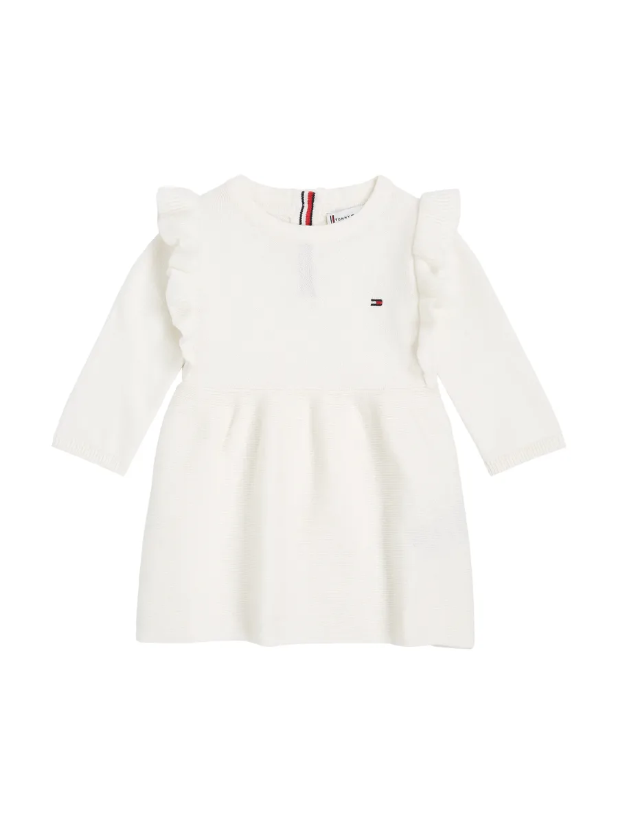 

Платье-свитшот Tommy Hilfiger "RUFFLE SWEATER DRESS LS", для малышей до 2 лет, с вышивкой логотипа, белый