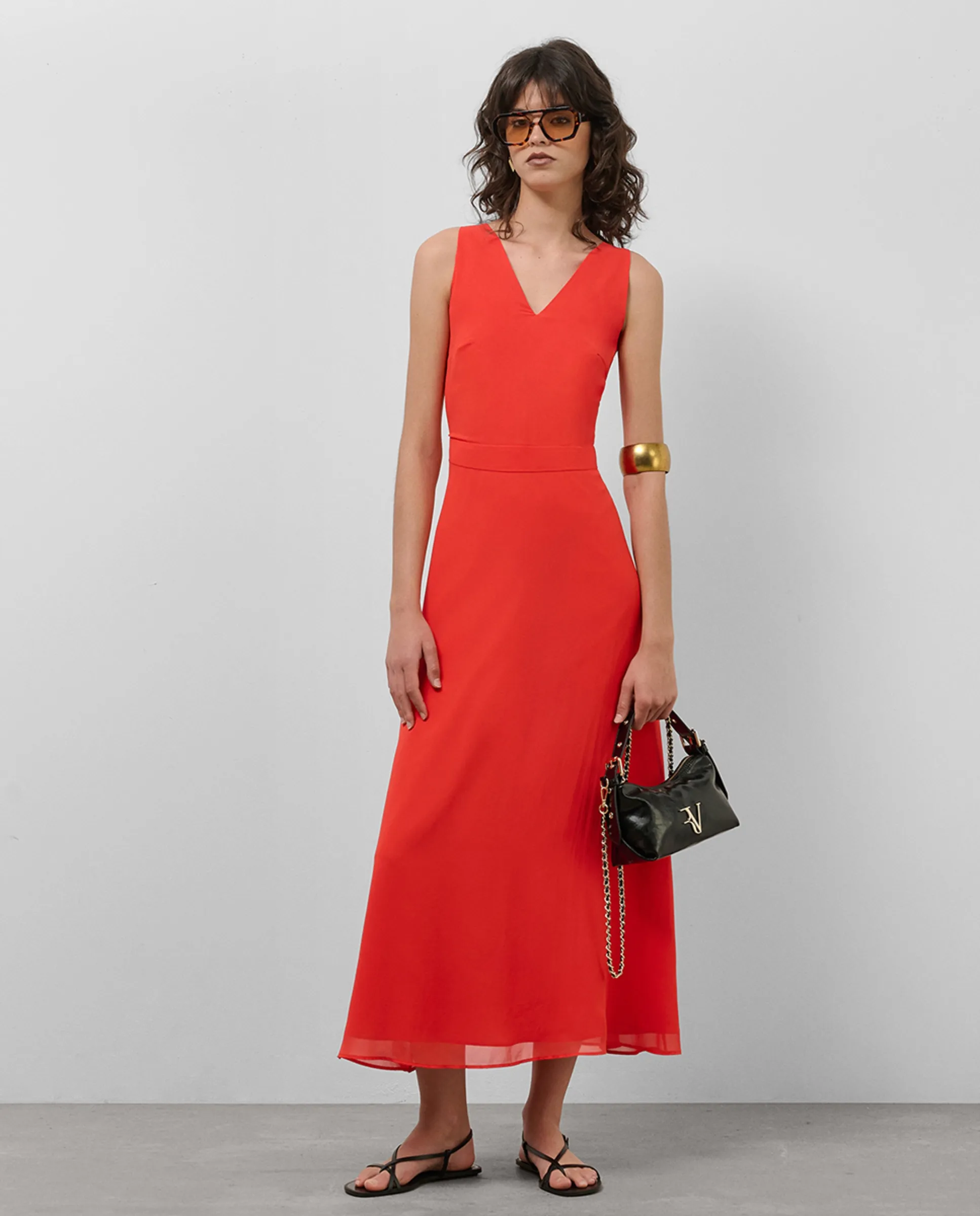 

Асимметриное женское платье с воланами из креп-жоржета Roberto Verino, гранатовый