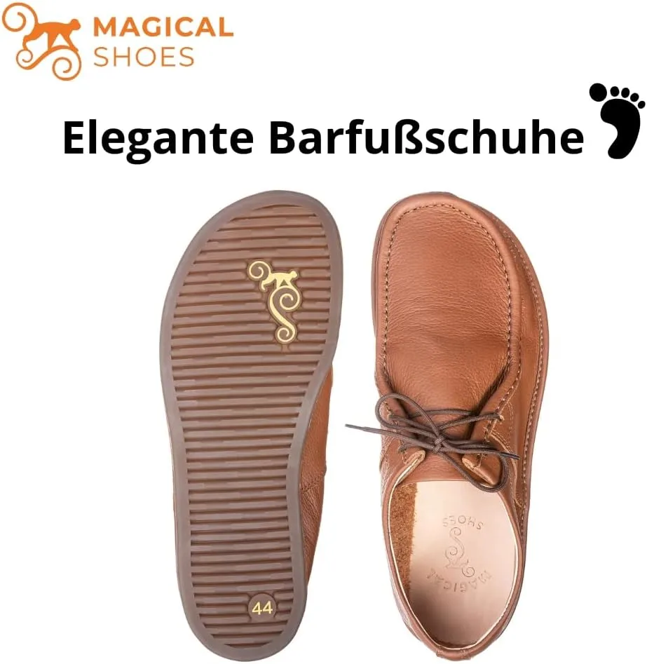 Мокасины Magical Shoes мужские и женские, кожаные лоферы для прогулок, минималистичные низкие туфли, сверхлегкие, нуровке, дышащие, туфли для ходьбы босиком, мокасины, Cameron, коричневый — фото 2