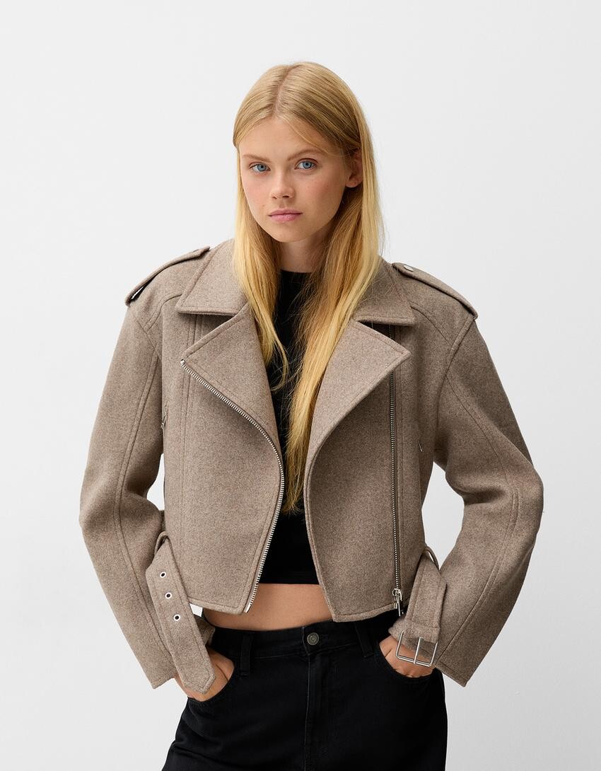 

Мягкая байкерская куртка Bershka, желтый