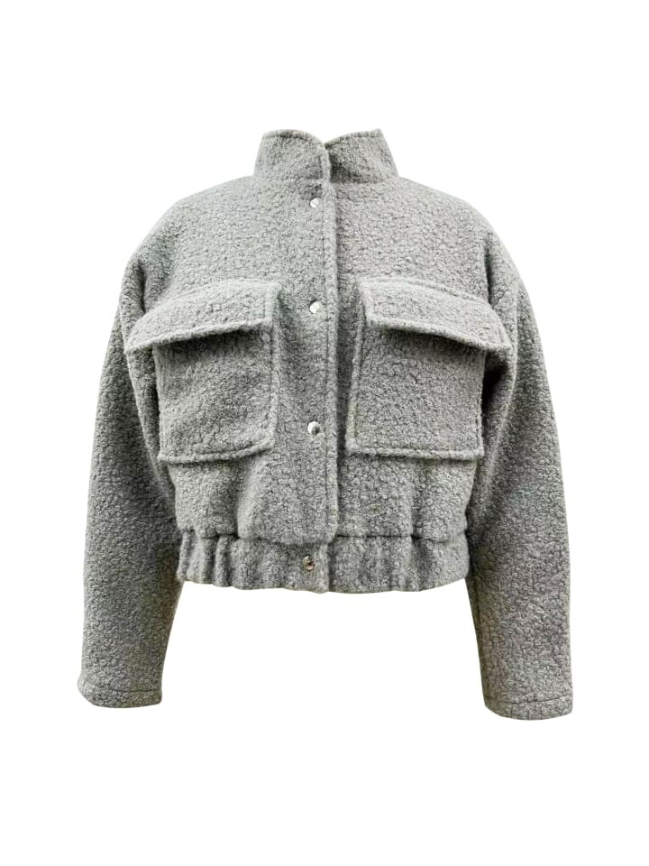 

Куртка GINI LONDON Gini Boucle Wool Elasticated WaisCropped, серый