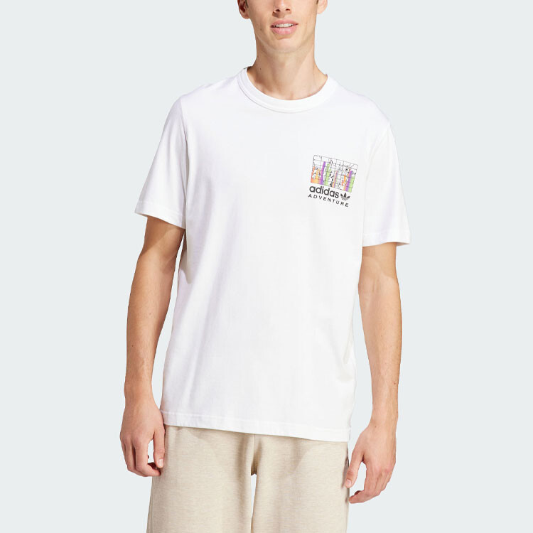 Футболка мужская ADVENTURE GRAPHIC белая Adidas Originals, белый — фото 2
