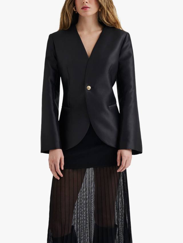 

Нори приталенный атласный блейзер Malina, Black