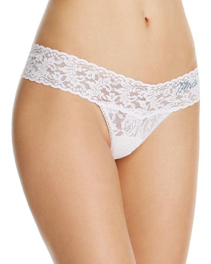 

Кружевные стринги с низкой посадкой Mrs. Signature Hanky Panky, белый