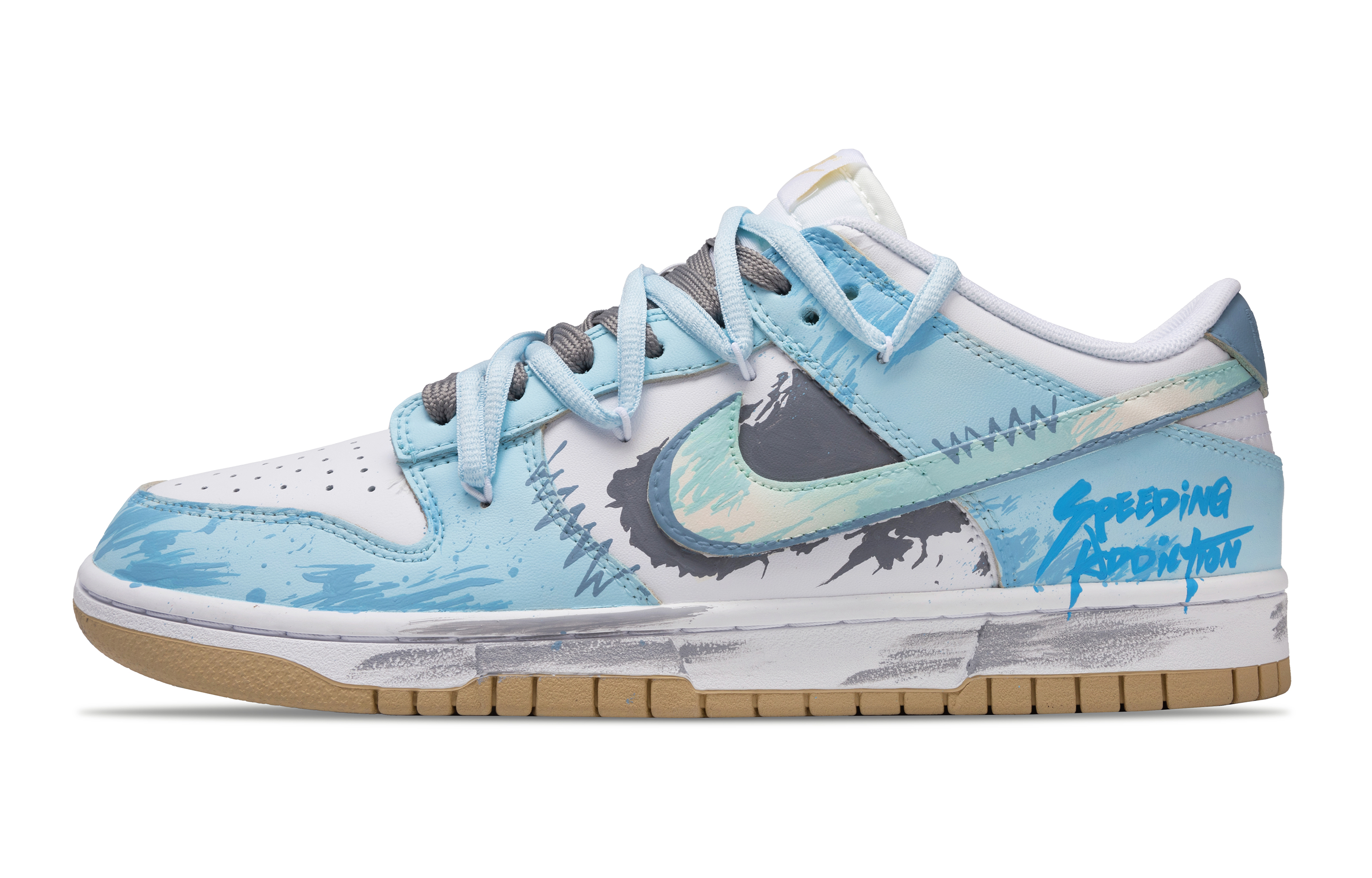 

Nike Кроссовки для скейтбординга Dunk Slip с амортизацией, износостойкие, низкие, мужские, светло-синие