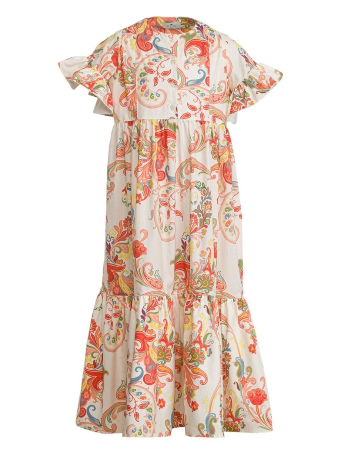 

ETRO KIDS платье с оборками и принтом пейсли, оранжевый