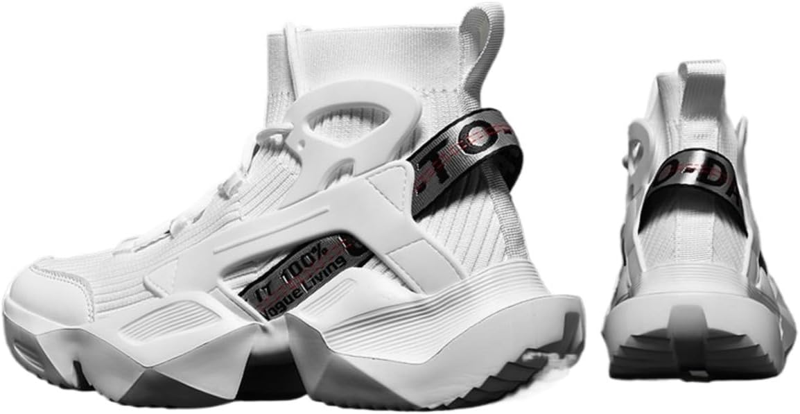 

Мужские кроссовки Y2K футуристического стиля с высоким верхом, дышащий вязаный материал и PU-верх, подошва с амортизацией на 4 см для дополнительного роста, для уличного стиля, путешествий и активного отдыха с геометрическим дизайном Ctkvbmeoi,...