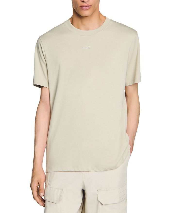 

Футболка Sandro Logo Regular Fit, коричневый/бежевый