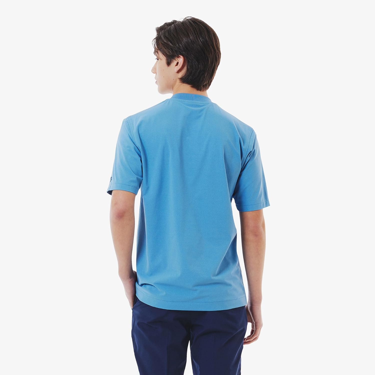 Мужская футболка Lacoste с карманом, быстросохнущая, эластичная, из эластичного материала, серовато-синий — фото 2