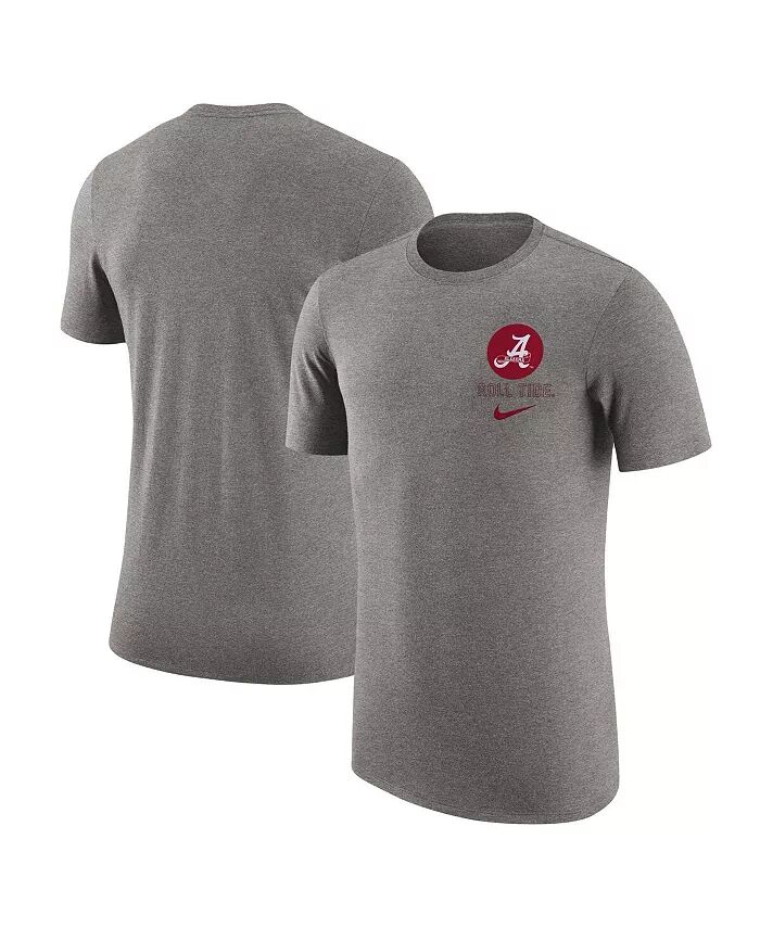 

Мужская футболка трехцветного цвета в стиле ретро Alabama Crimson Tide Heather Grey Nike, серый