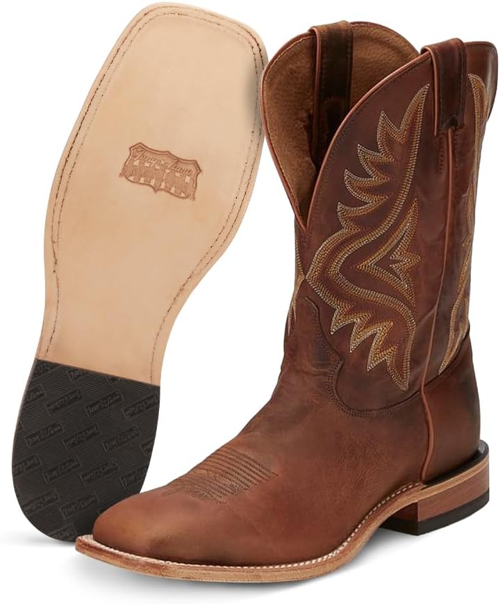 

Мужские вестерн-сапоги Tony Lama Avett 11 из кожи, с квадратным носком, комфортной стелькой и прочной двойной строчкой, Honey