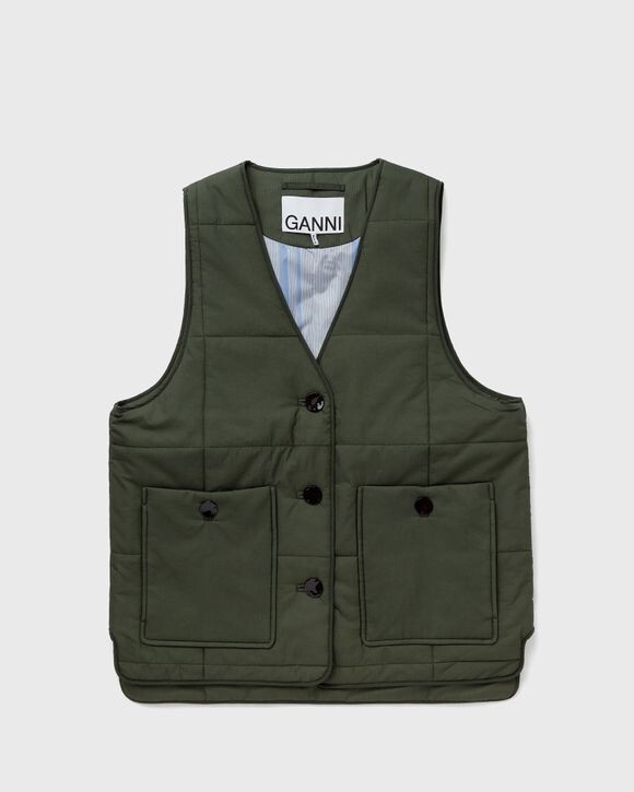 

Жилет Ganni Quilt Boxy Vest, цвет kombu green