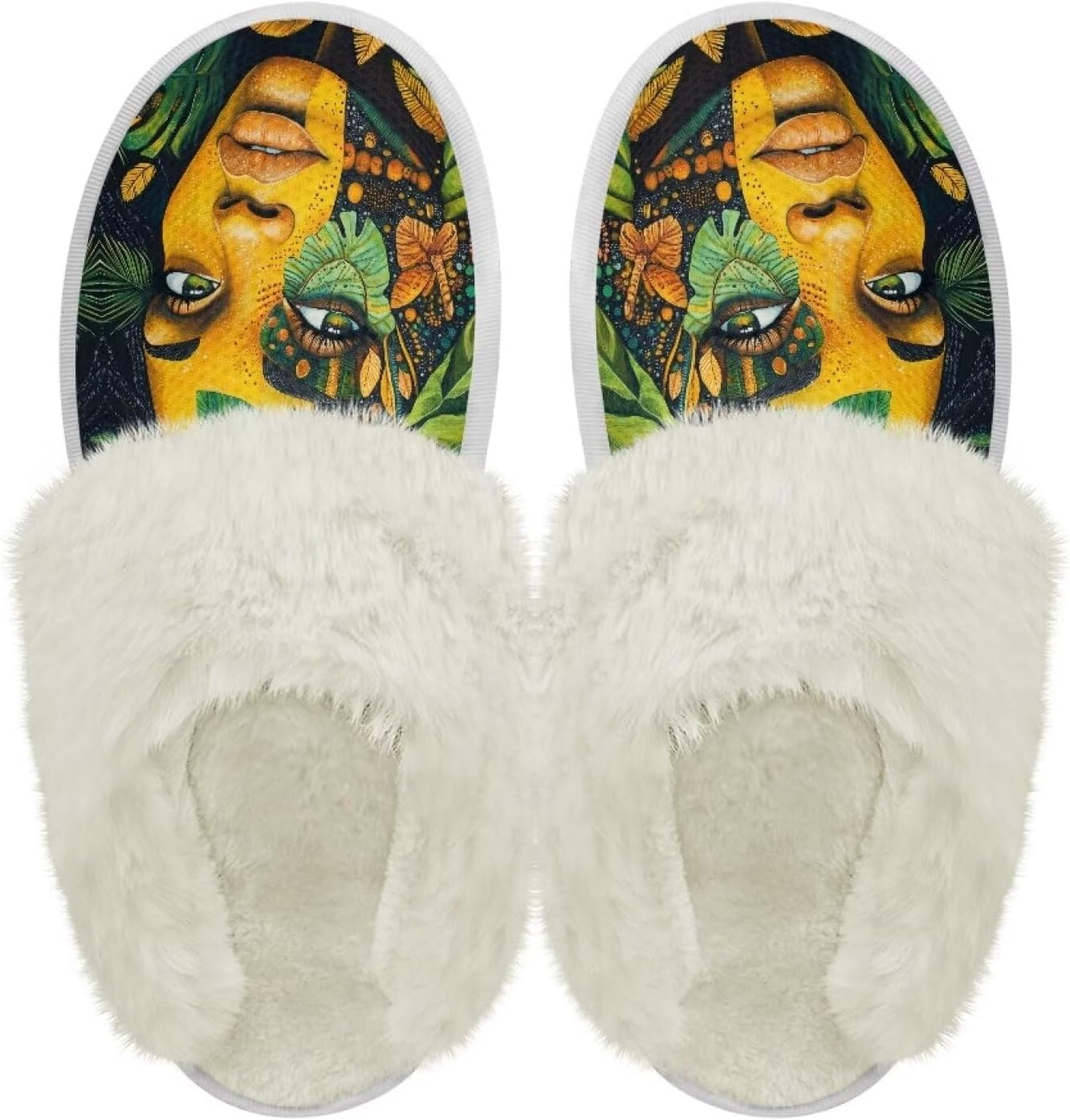 

Хлопковые тапочки с пушистыми краями, домашние тапочки для дома и улицы, хлопковые тапочки унисекс Pjheqoxe, Jamaica Girl