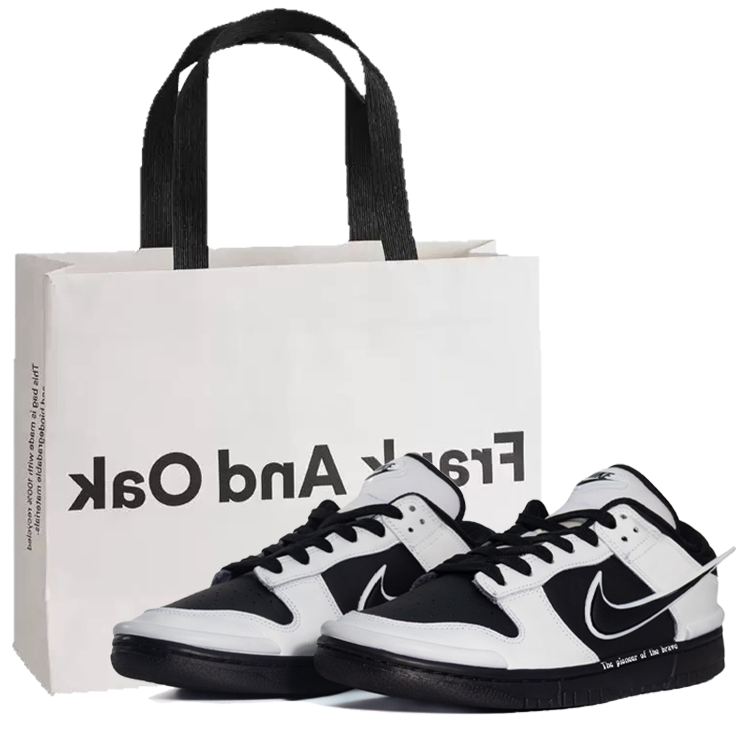 Dunk Mighty Support, Reverse Panda устойчивые к истиранию дышащие скейтборд обувь unisex Nike, черный — фото 4
